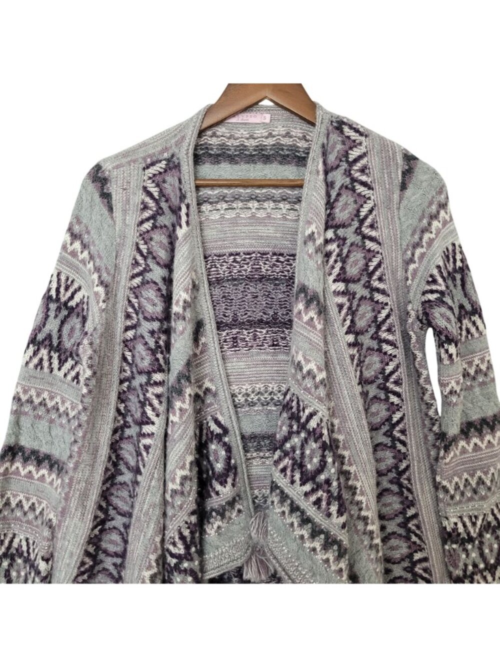 Calypso St. Barth Baby Alpaca Knit Cardigan Sweater Womens Size S Purple Gray - Picture 3 of 9